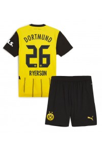 Borussia Dortmund Julian Ryerson #26 Jalkapallovaatteet Lasten Kotipeliasu 2024-25 Lyhythihainen (+ Lyhyet housut)